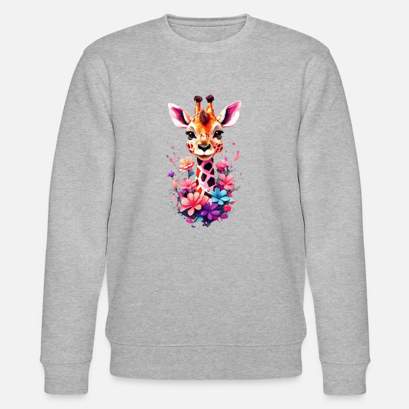 Giraffe V1 24 15 - Stanley/Stella Unisex Bio-Sweatshirt CHANGER  - Grau meliert