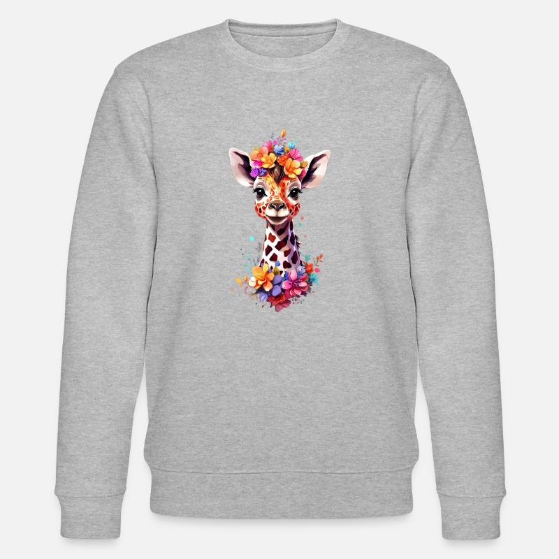 Giraffe V1 24 36 - Stanley/Stella Unisex Bio-Sweatshirt CHANGER  - Grau meliert