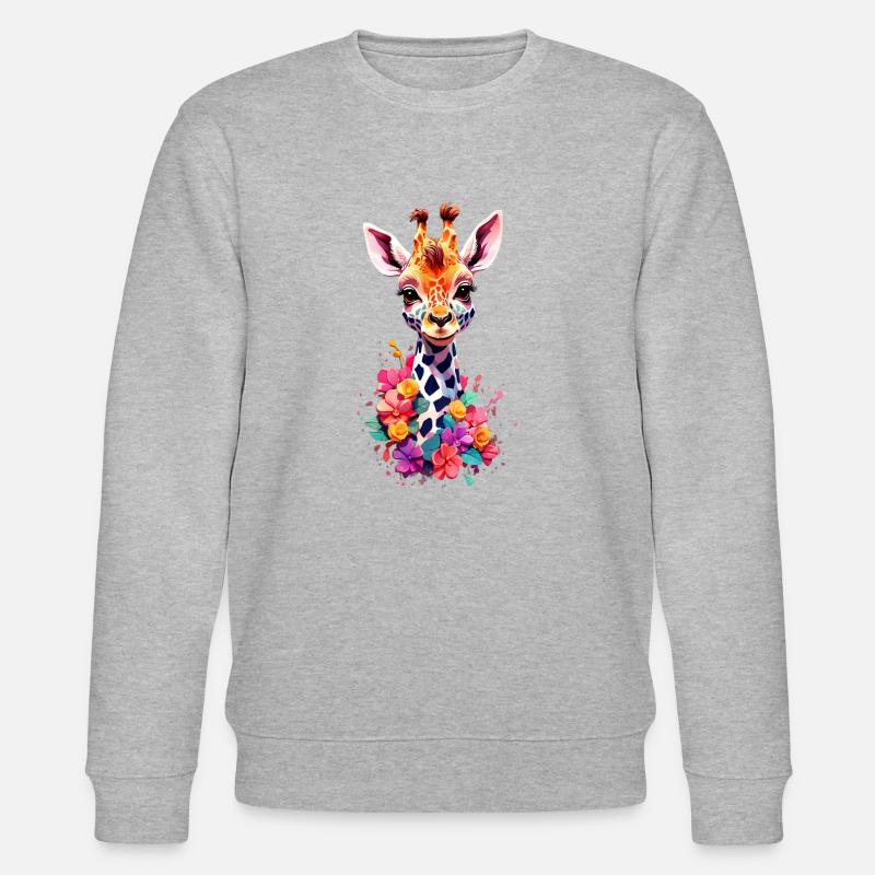 Giraffe V1 24 32 - Stanley/Stella Unisex Bio-Sweatshirt CHANGER - Grau meliert