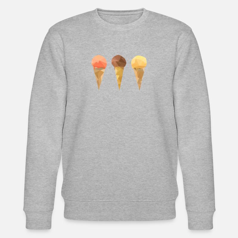 Low Poly Icecream - Stanley/Stella Unisex Bio-Sweatshirt CHANGER  - Grau meliert
