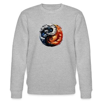 Yin Yang - Stanley/Stella Unisex Bio-Sweatshirt CHANGER  - Grau meliert - Vorne - Nik (191cm) & Marisol (170cm)
