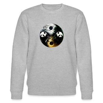 Yin Yang Panda - Stanley/Stella Unisex Bio-Sweatshirt CHANGER  - Grau meliert - Vorne - Nik (191cm) & Marisol (170cm)