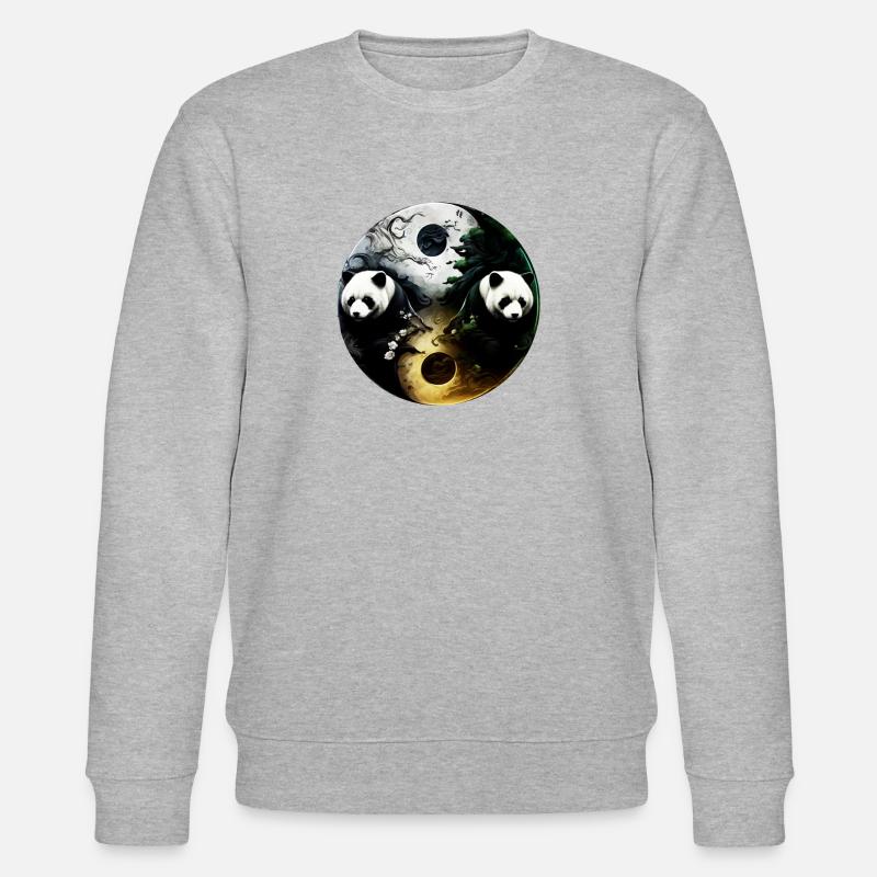 Yin Yang Panda - Stanley/Stella CHANGER Unisex Organic Sweatshirt - heather grey