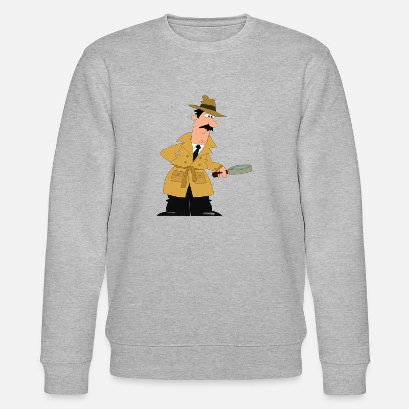 Detektiv mit Lupe. Geschenkidee - Stanley/Stella Unisex Bio-Sweatshirt CHANGER - Grau meliert