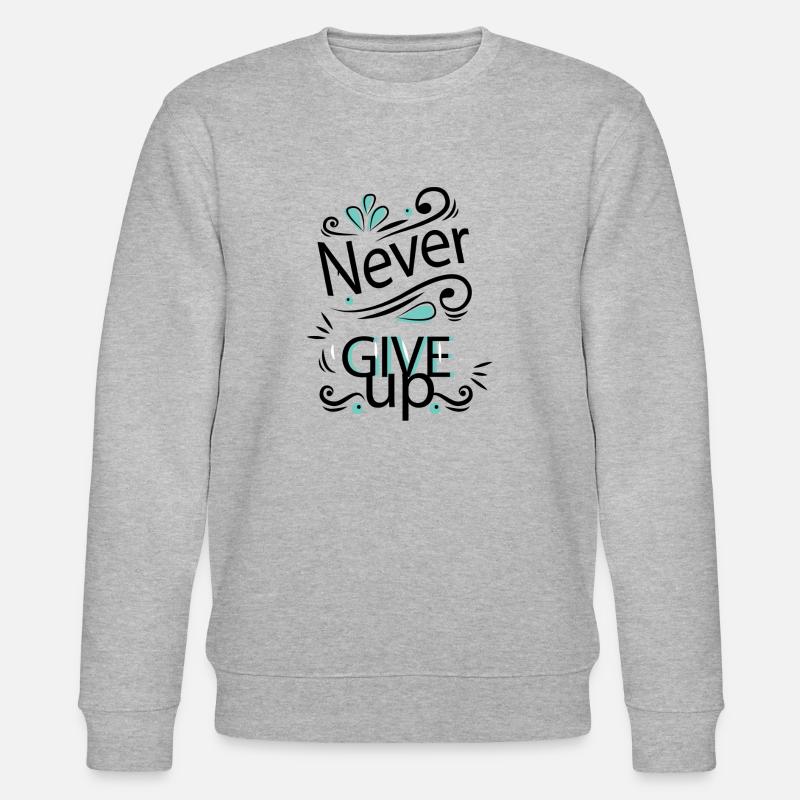 Never give up - Stanley/Stella Unisex Bio-Sweatshirt CHANGER  - Grau meliert