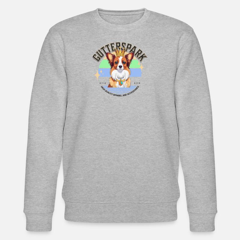 Gutterspark Design Papillon - Stanley/Stella Unisex Bio-Sweatshirt CHANGER  - Grau meliert