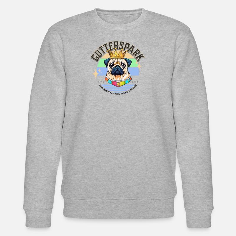 Gutterspark Design Mops - Stanley/Stella Unisex Bio-Sweatshirt CHANGER  - Grau meliert
