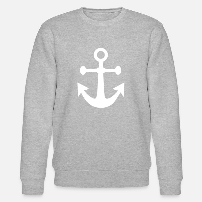 Anker Geschenk Boot Captain Segeln - Stanley/Stella Unisex Bio-Sweatshirt CHANGER  - Grau meliert