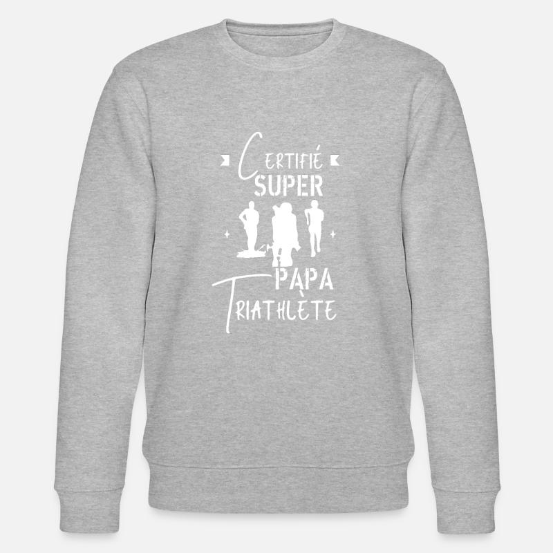 Super Papa triathlète - Sweat bio CHANGER Stanley/Stella Unisexe - gris chiné