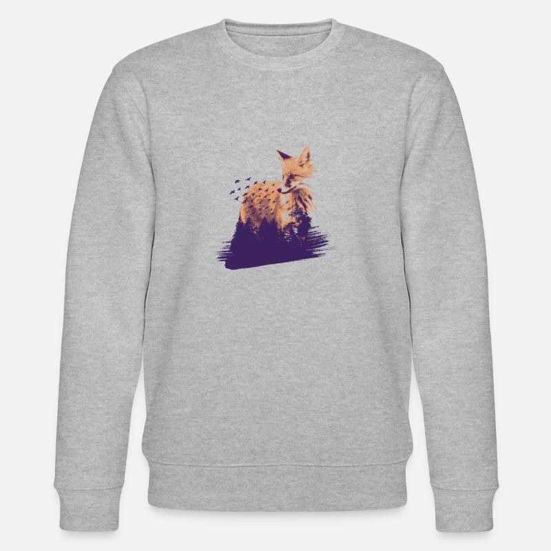 Renard dans la forêt - Sweat bio CHANGER Stanley/Stella Unisexe - gris chiné