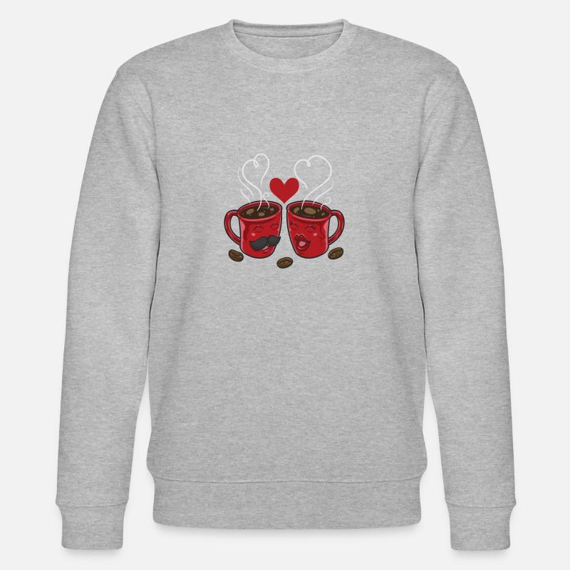 Kaffee Liebe Kaffee - Stanley/Stella Unisex Bio-Sweatshirt CHANGER  - Grau meliert