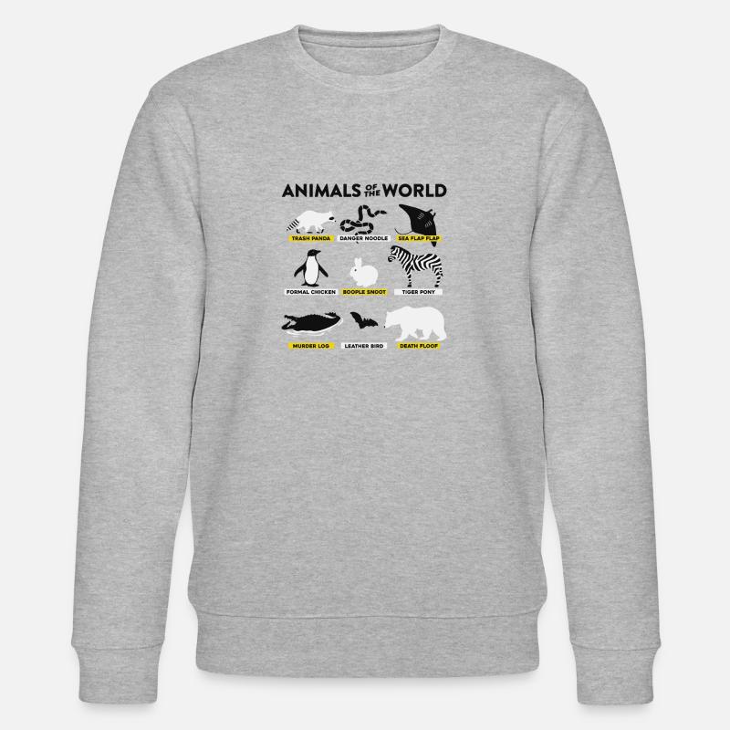 Tiere des Welthemdes - Stanley/Stella Unisex Bio-Sweatshirt CHANGER  - Grau meliert