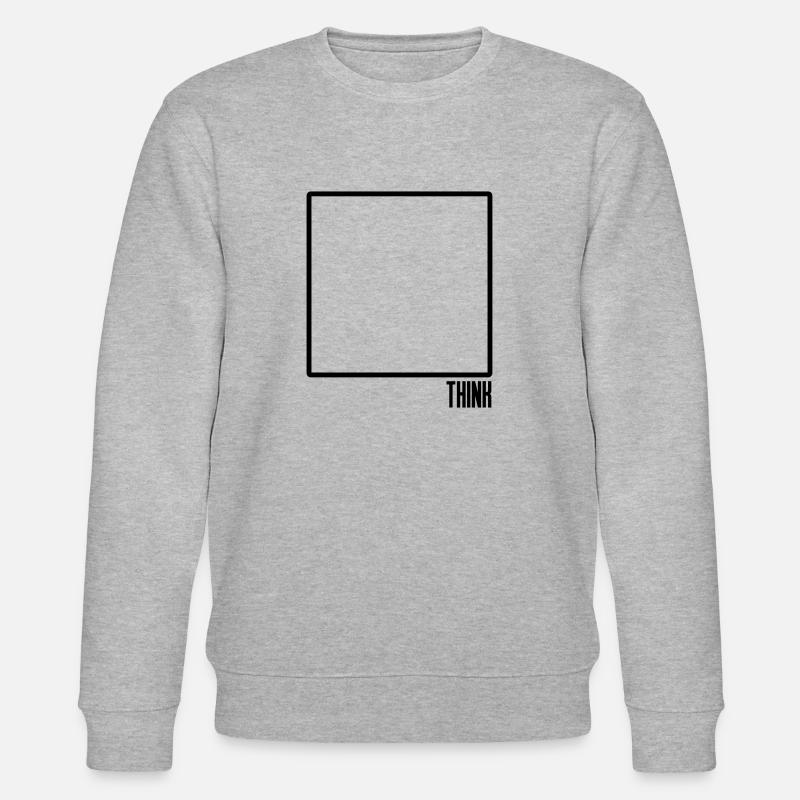 Think Outside the Box Minimal Art Illustration - Stanley/Stella CHANGER Unisex Organic Sweatshirt - heather grey