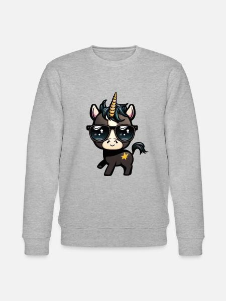 Schwarzes Einhorn - Stanley/Stella Unisex Bio-Sweatshirt CHANGER - Grau meliert