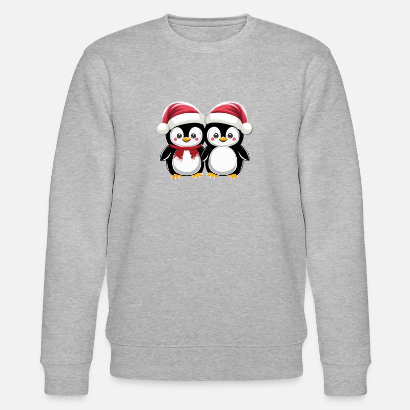 « Amis pingouins de Noël » - Sweat bio CHANGER Stanley/Stella Unisexe - gris chiné