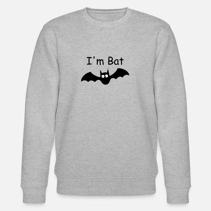 Fledermaus I'm Bat vincebee.de - Stanley/Stella Unisex Bio-Sweatshirt CHANGER  - Grau meliert