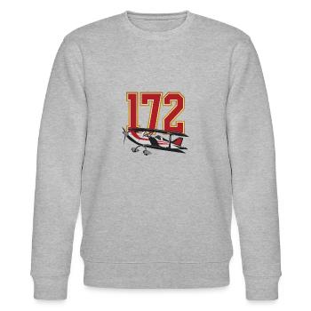 Flugzeug 172 - Stanley/Stella Unisex Bio-Sweatshirt CHANGER  - Grau meliert - Vorne - Nik (191cm) & Marisol (170cm)