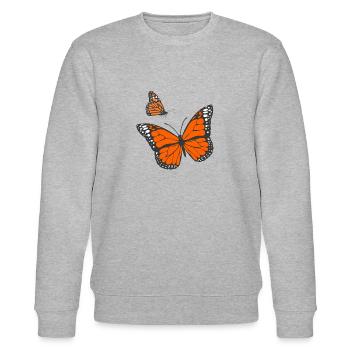 Papillon monarque - Sweat bio CHANGER Stanley/Stella Unisexe - gris chiné - Devant - Nik (191cm) & Marisol (170cm)