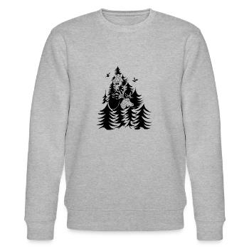 Ferienhaus im Wald mit Elch In Geschenk - Stanley/Stella Unisex Bio-Sweatshirt CHANGER  - Grau meliert - Vorne - Nik (191cm) & Marisol (170cm)