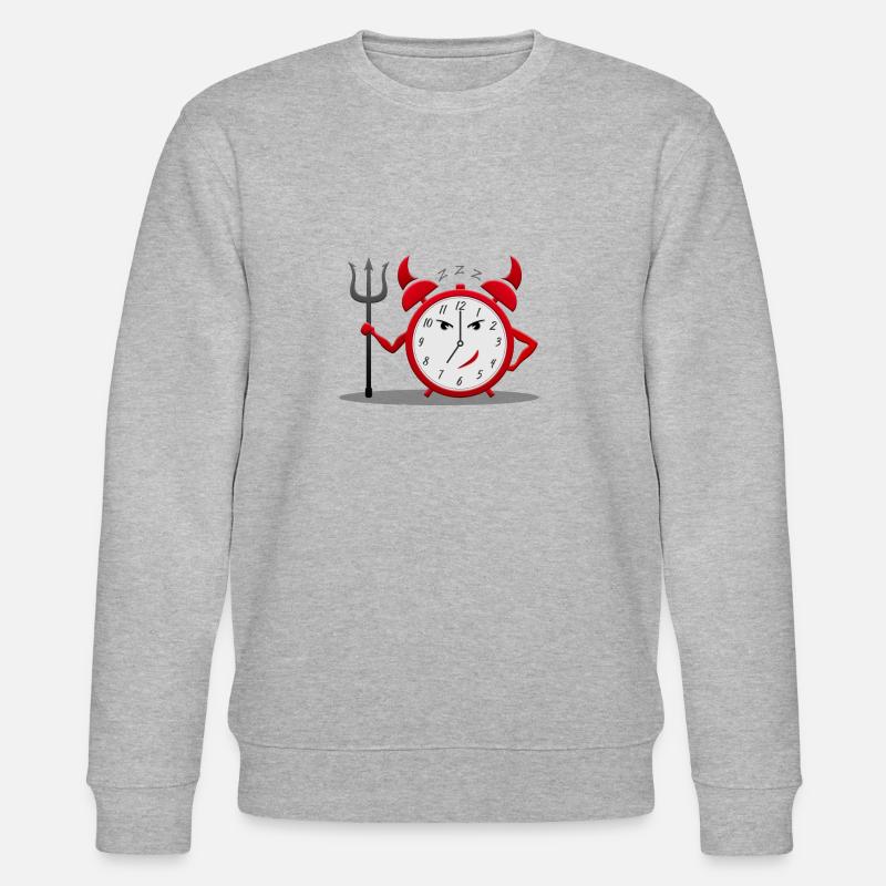 Devil alarm clock - Stanley/Stella CHANGER Unisex Organic Sweatshirt - heather grey