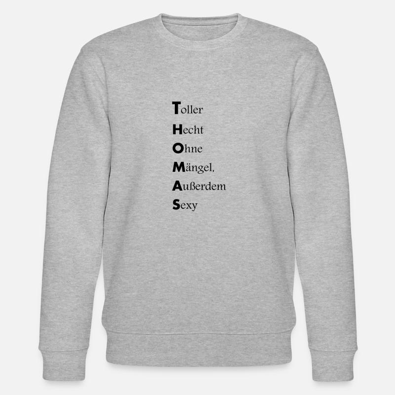 Thomas, Namensbeschreibung - Stanley/Stella Unisex Bio-Sweatshirt CHANGER  - Grau meliert