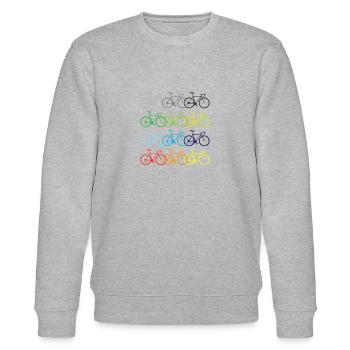 Fahrrad Fahrradfahren fahrradkurier BMX Bike Tour - Stanley/Stella Unisex Bio-Sweatshirt CHANGER  - Grau meliert - Vorne - Nik (191cm) & Marisol (170cm)