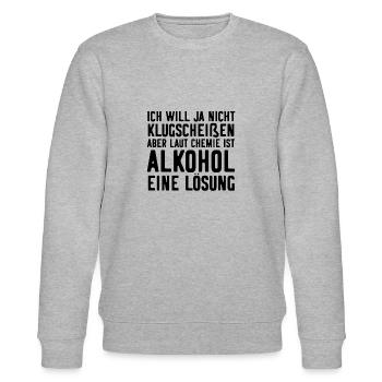 Alkohol Party Lustiger Spruch - Stanley/Stella Unisex Bio-Sweatshirt CHANGER  - Grau meliert - Vorne - Nik (191cm) & Marisol (170cm)