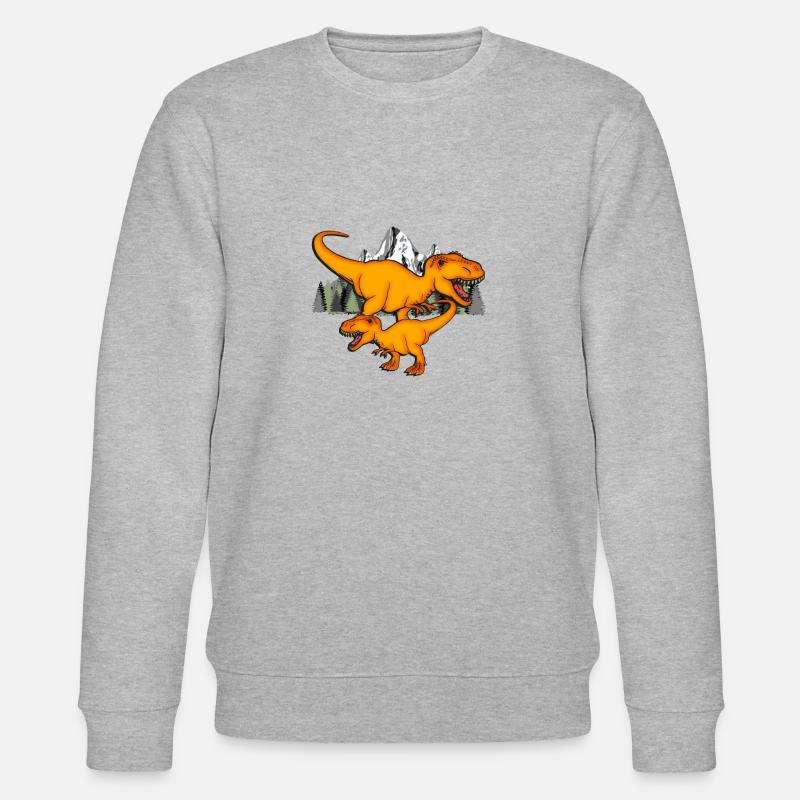 Dinosaurier T-Rex - Stanley/Stella Unisex Bio-Sweatshirt CHANGER  - Grau meliert