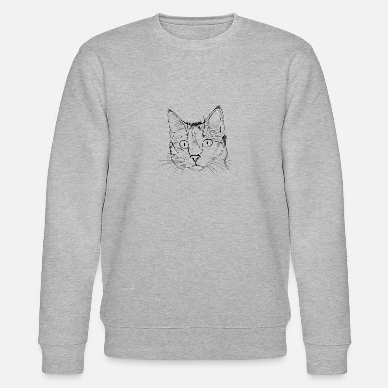 Gezeichnete Katze - Stanley/Stella Unisex Bio-Sweatshirt CHANGER  - Grau meliert