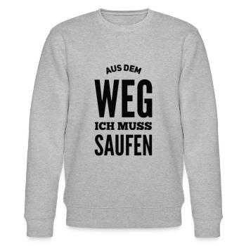 Aus Dem Weg Ich Muss Saufen - Stanley/Stella Unisex Bio-Sweatshirt CHANGER  - Grau meliert - Vorne - Nik (191cm) & Marisol (170cm)