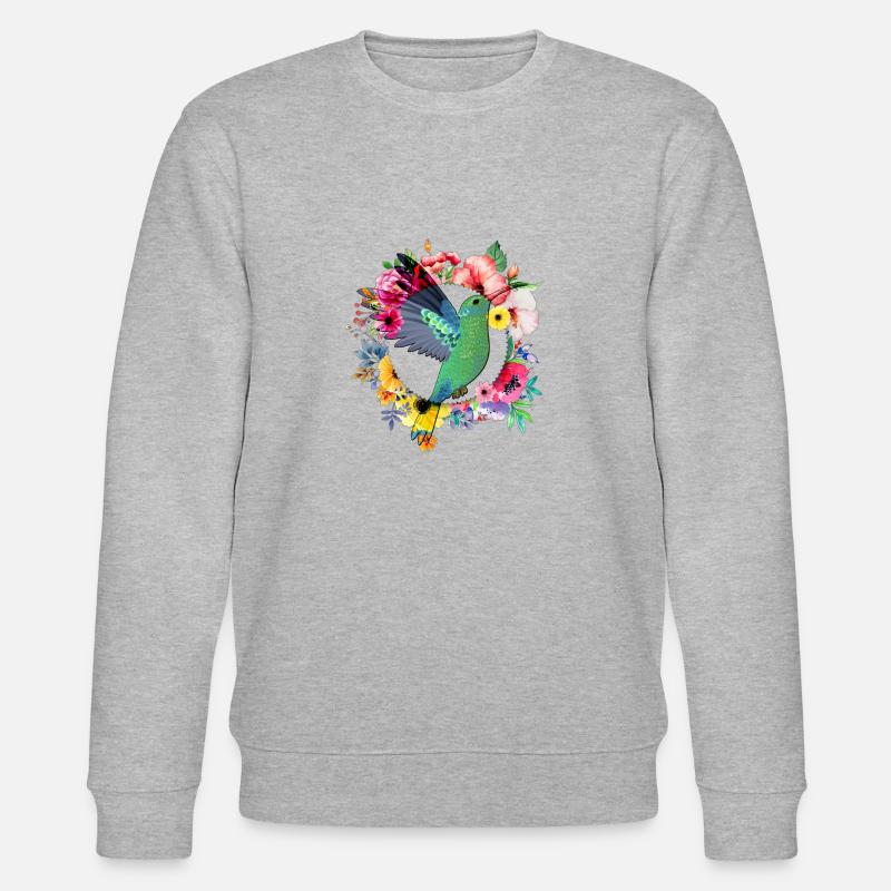 Colibri fleurs fleurs bouquet - Sweat bio CHANGER Stanley/Stella Unisexe - gris chiné
