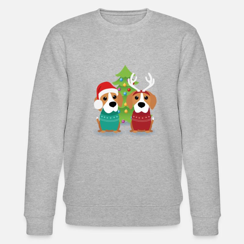 Beagle Noël - Sweat bio CHANGER Stanley/Stella Unisexe - gris chiné