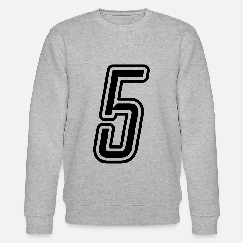 5 Zahl nummer - Stanley/Stella Unisex Bio-Sweatshirt CHANGER  - Grau meliert