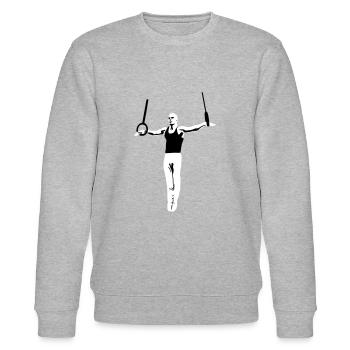 Turner an Ringen, Turnen - Men's Gymnastics - Stanley/Stella Unisex Bio-Sweatshirt CHANGER  - Grau meliert - Vorne - Nik (191cm) & Marisol (170cm)