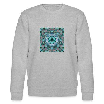 KALEIDOSCOPE ABSTRACT LILIES 2 FLOWERS 2 - Stanley/Stella Unisex Bio-Sweatshirt CHANGER  - Grau meliert - Vorne - Nik (191cm) & Marisol (170cm)