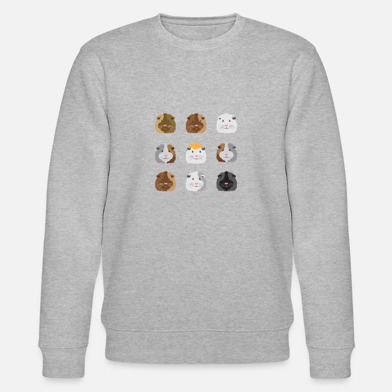Nine guinea pigs faces - Stanley/Stella CHANGER Unisex Organic Sweatshirt - heather grey