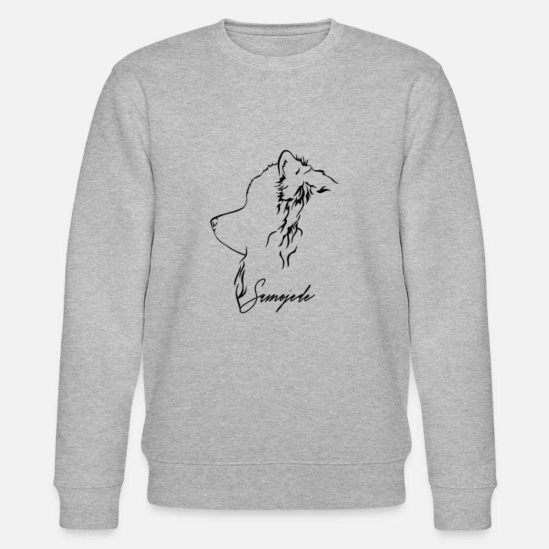 SAMOJEDE Profil Hunde Hund Wilsigns - Stanley/Stella Unisex Bio-Sweatshirt CHANGER  - Grau meliert