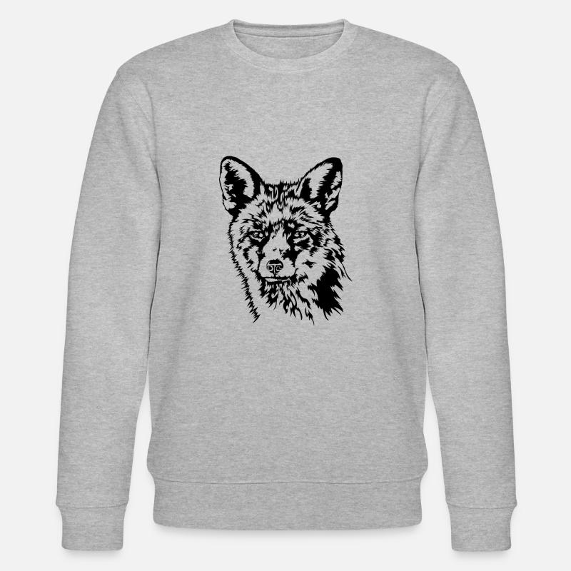 Fuchs Rotfuchs Wildtier Waldtier Wilsigns - Stanley/Stella Unisex Bio-Sweatshirt CHANGER  - Grau meliert