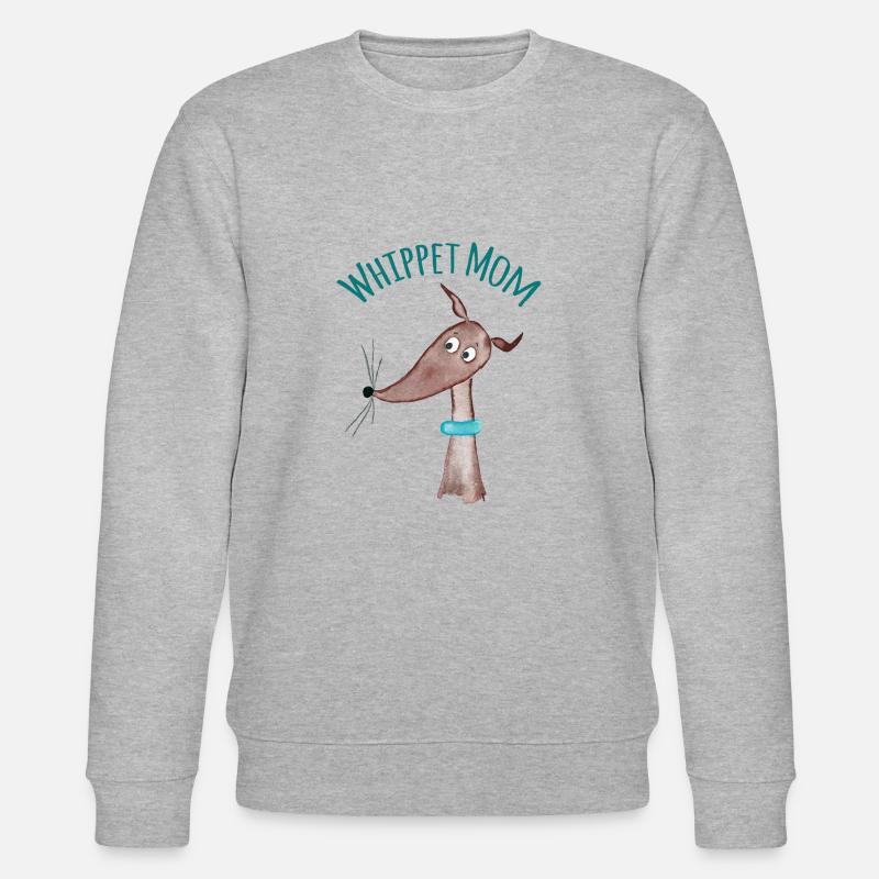 Whippet Mom - brauner Whippet - Stanley/Stella Unisex Bio-Sweatshirt CHANGER  - Grau meliert