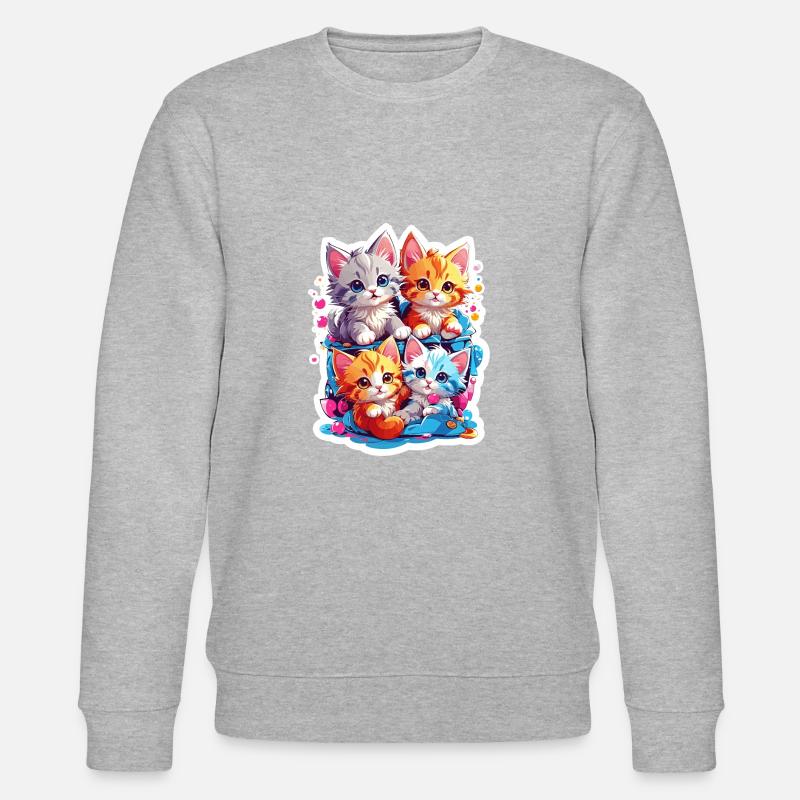 Cat quartet - Stanley/Stella Unisex Bio-Sweatshirt CHANGER  - Grau meliert