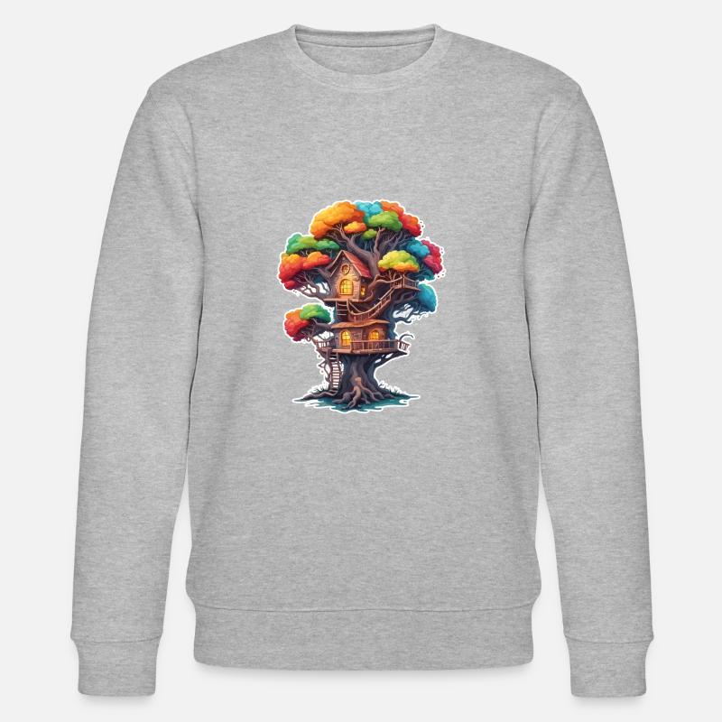 Baumhaus / Baumkrone / Baumhütte / Abenteuer - Stanley/Stella Unisex Bio-Sweatshirt CHANGER  - Grau meliert