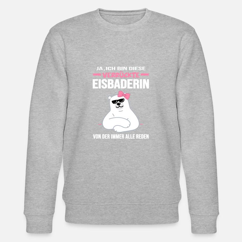 eisbaderin Winterbad Winterschwimmerin - Stanley/Stella Unisex Bio-Sweatshirt CHANGER  - Grau meliert