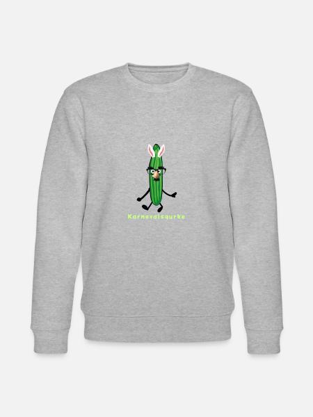 Karnevalsgurke, Gurke, karneval,hasenohren, helau - Stanley/Stella Unisex Bio-Sweatshirt CHANGER - Grau meliert