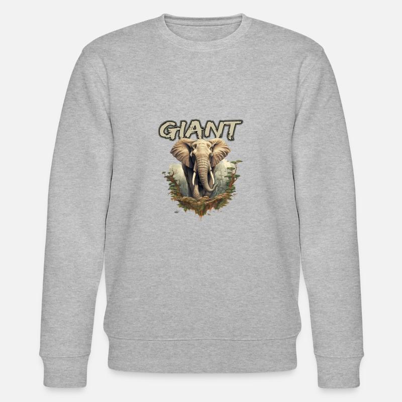 Elefant Gigant Safari - Stanley/Stella Unisex Bio-Sweatshirt CHANGER - Grau meliert