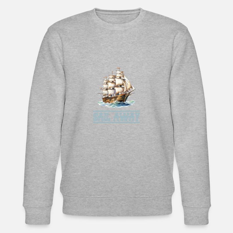 Papierschiff Papierboot Papierschiffchen - Stanley/Stella Unisex Bio-Sweatshirt CHANGER  - Grau meliert