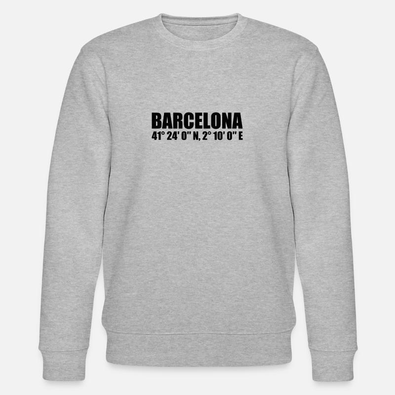 Coordonnées de Barcelone - Sweat bio CHANGER Stanley/Stella Unisexe - gris chiné