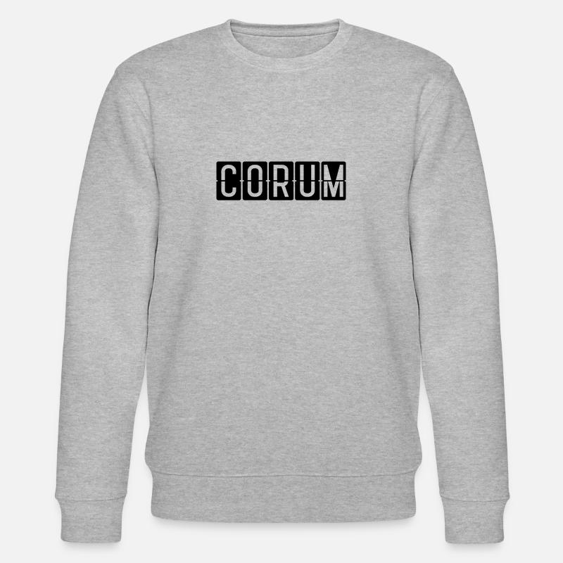 Çorum Flughafentafel - Stanley/Stella Unisex Bio-Sweatshirt CHANGER  - Grau meliert