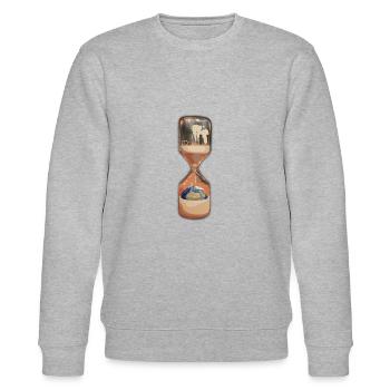 Klimawandel Rettet den Planeten Klimastreik - Stanley/Stella Unisex Bio-Sweatshirt CHANGER  - Grau meliert - Vorne - Nik (191cm) & Marisol (170cm)