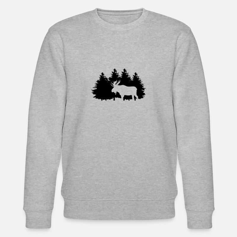 Élan en forêt - Sweat bio CHANGER Stanley/Stella Unisexe - gris chiné