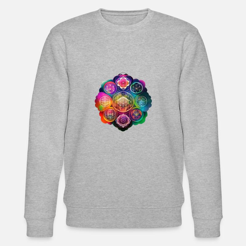 Blume des Lebens - Stanley/Stella Unisex Bio-Sweatshirt CHANGER  - Grau meliert